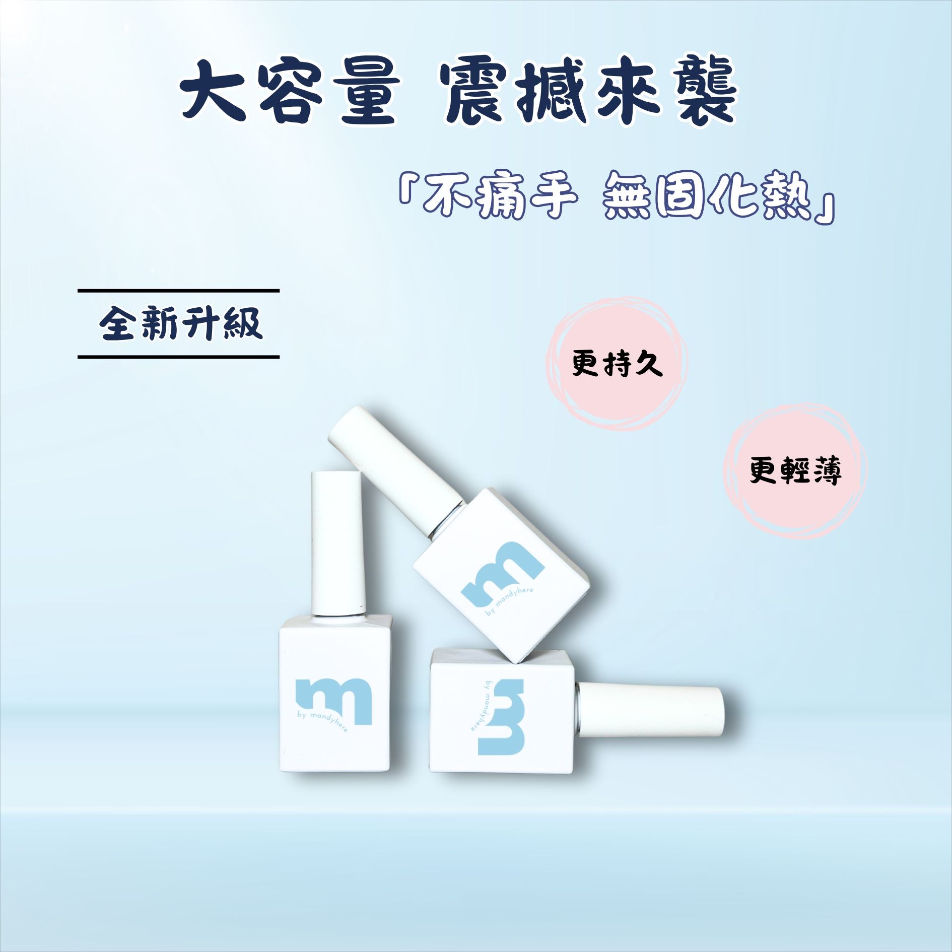 MANDYHERE 穿戴甲 專用底膠 固態甲片膠 STICKER BASE 持久不傷甲 15ML 月拋穿戴甲