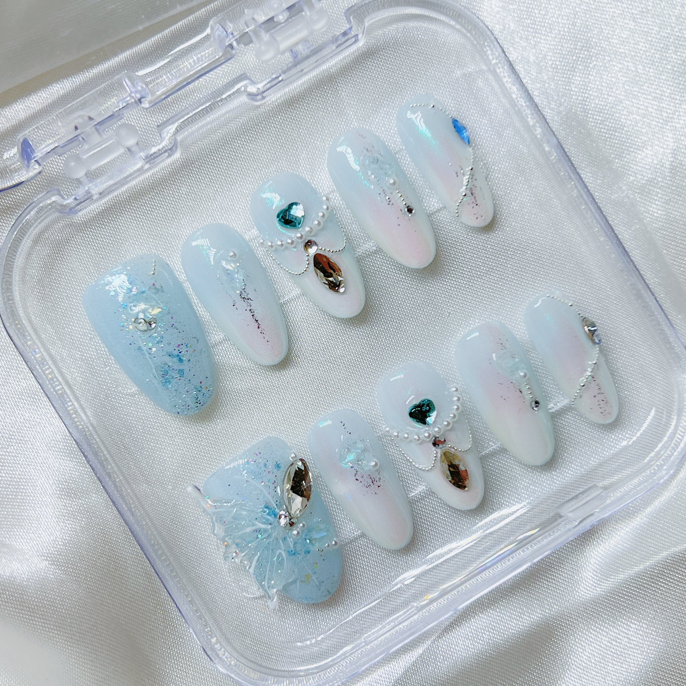 穿戴甲 藍色冰晶蝴蝶 U11 Butterfly