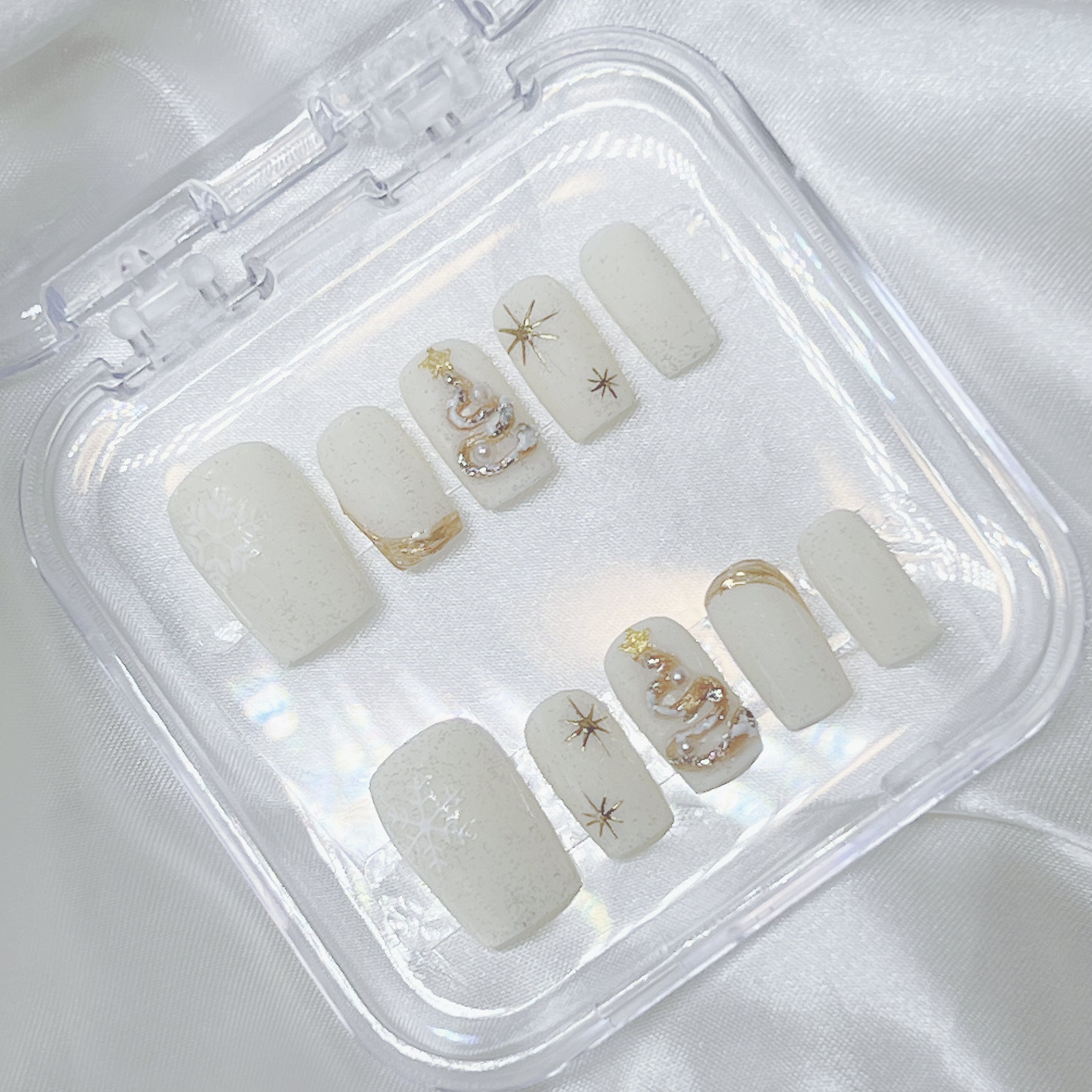 穿戴甲 C03 米白聖誕樹 Christmas