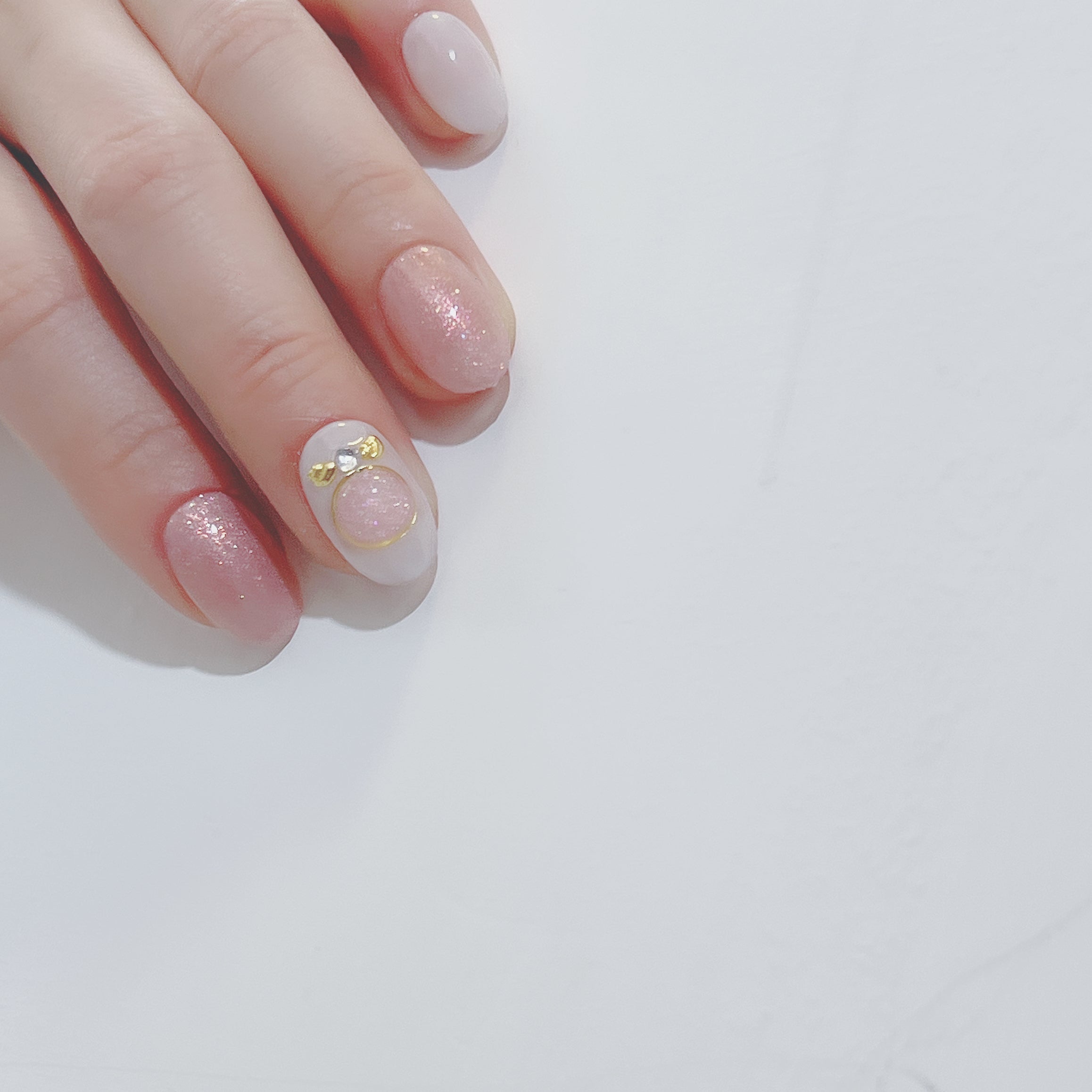 穿戴甲 C12 粉紅聖誕水晶球 Christmas