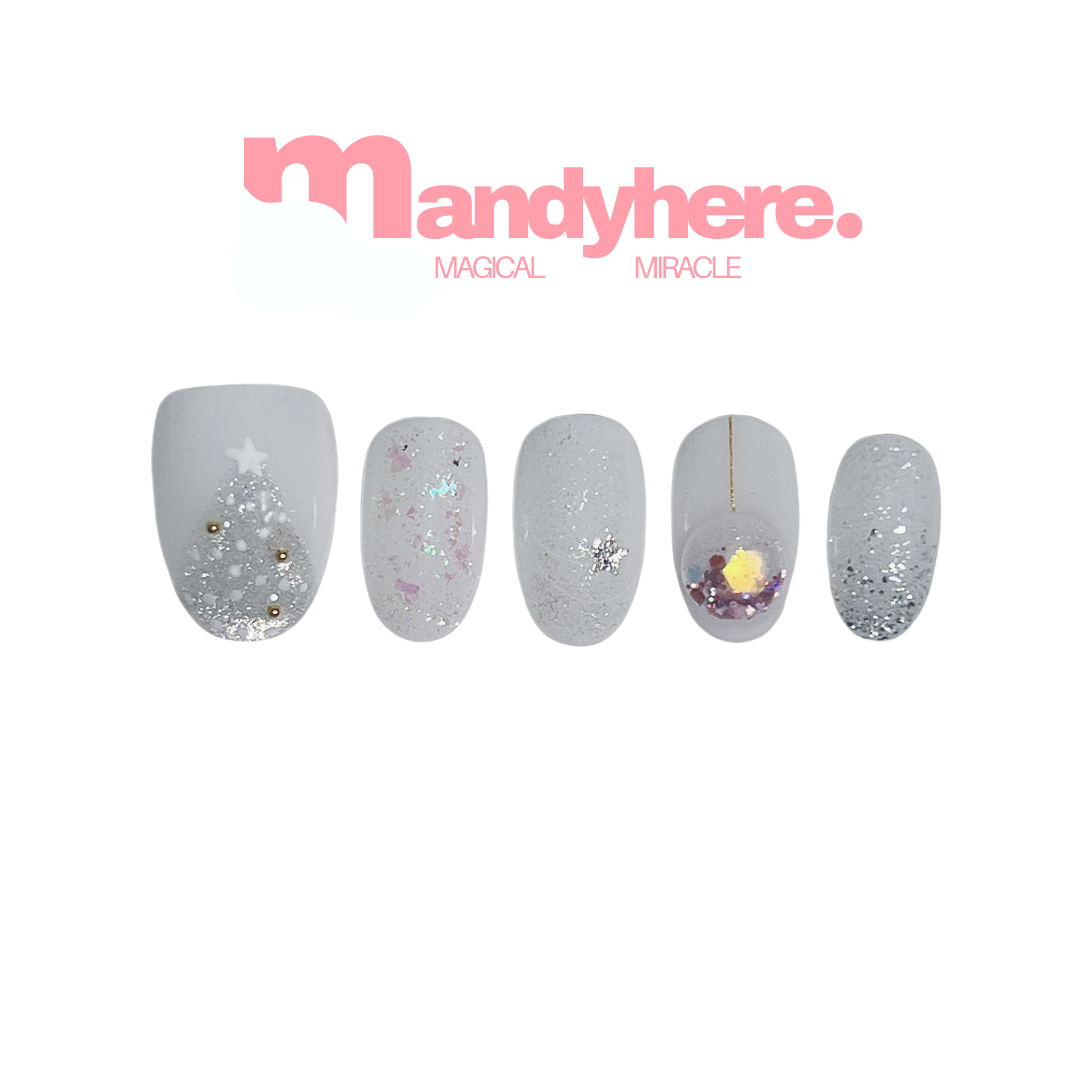 穿戴甲 MANDYHERE C14 白色聖誕樹 Christmas