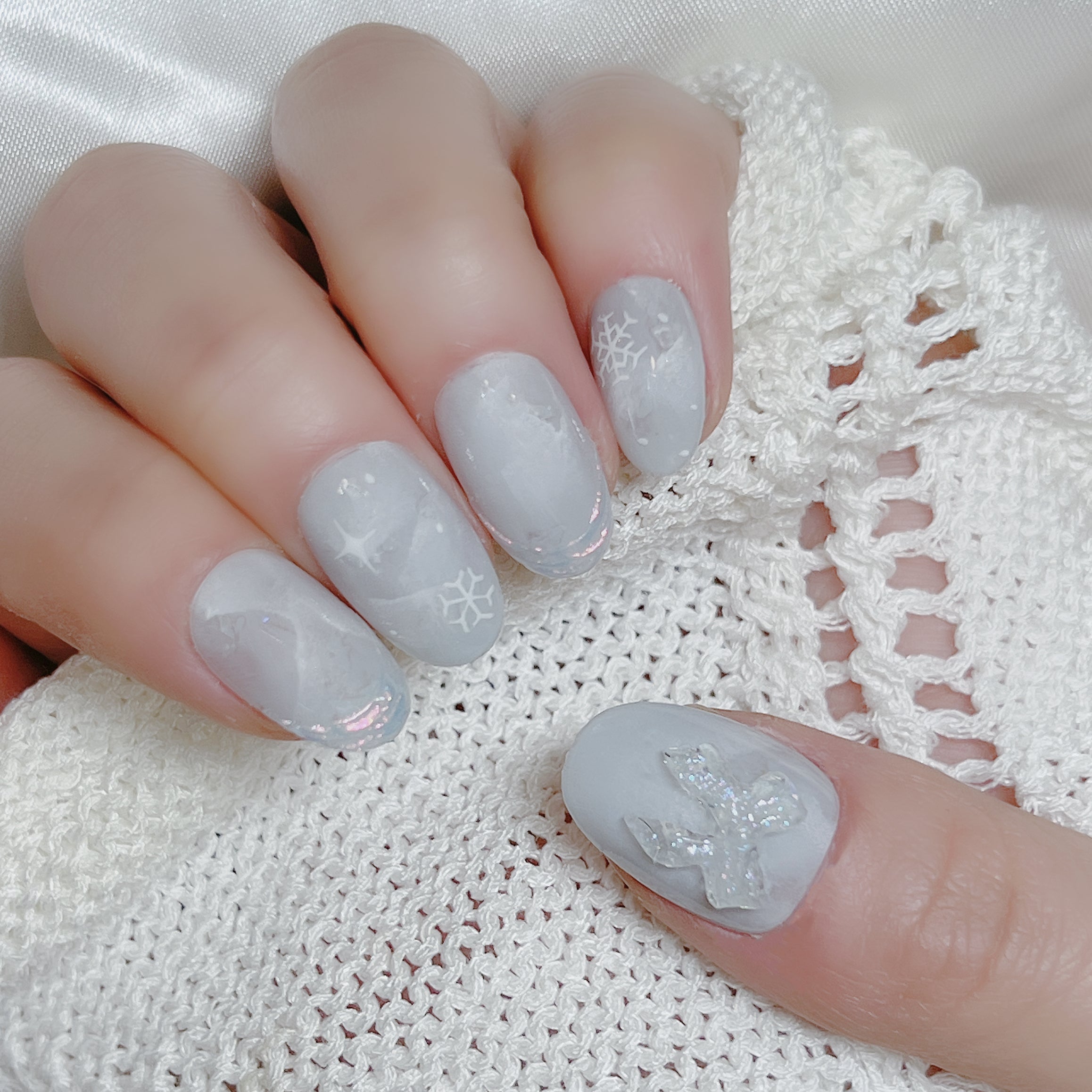 穿戴甲 冰藍雪花 C20 MANDYHERE