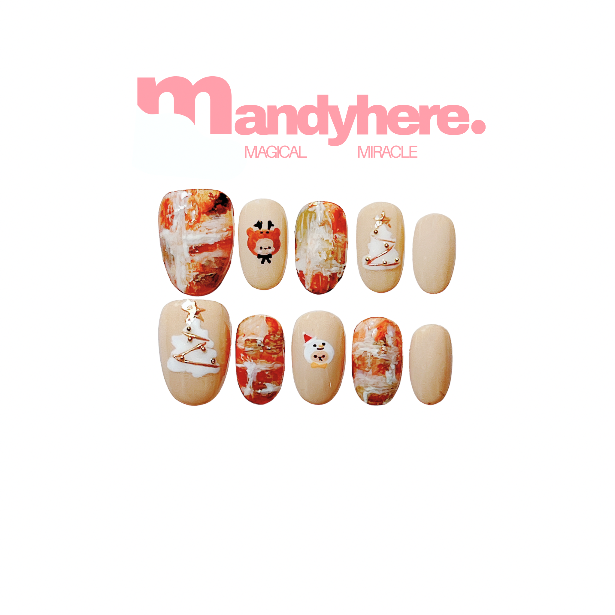 穿戴甲 聖誕小棕熊 C24 MANDYHERE