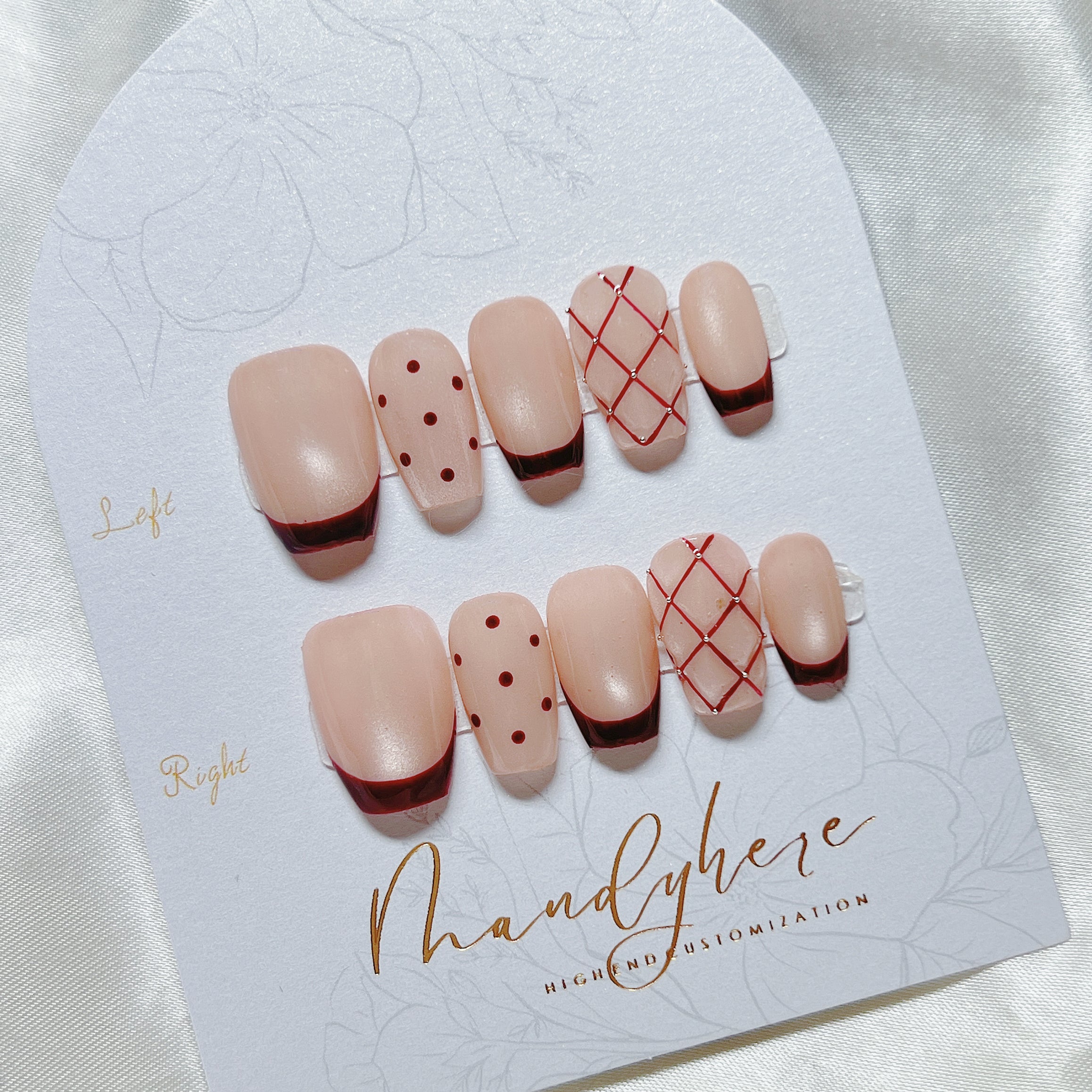 穿戴甲立體格紋貓眼 H08 HNY