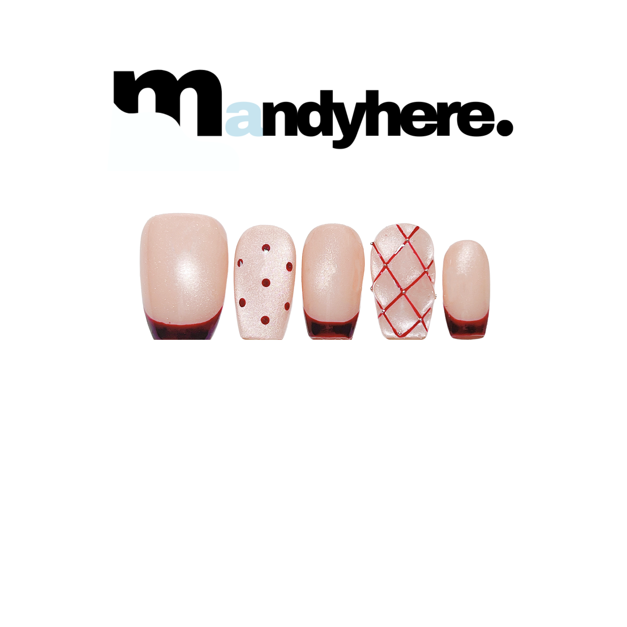 穿戴甲立體格紋貓眼 H08 HNY