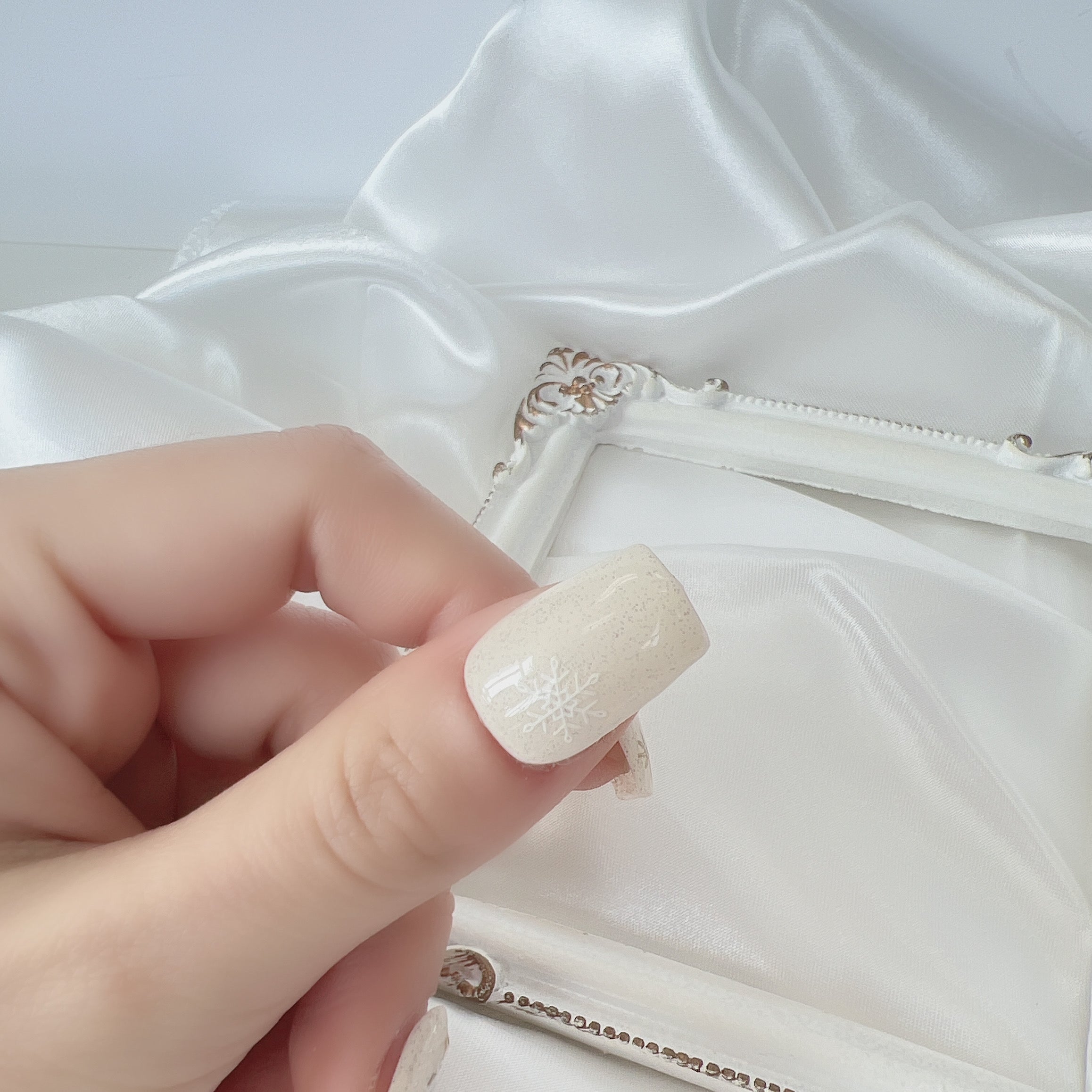 穿戴甲 C03  米白聖誕樹 Christmas