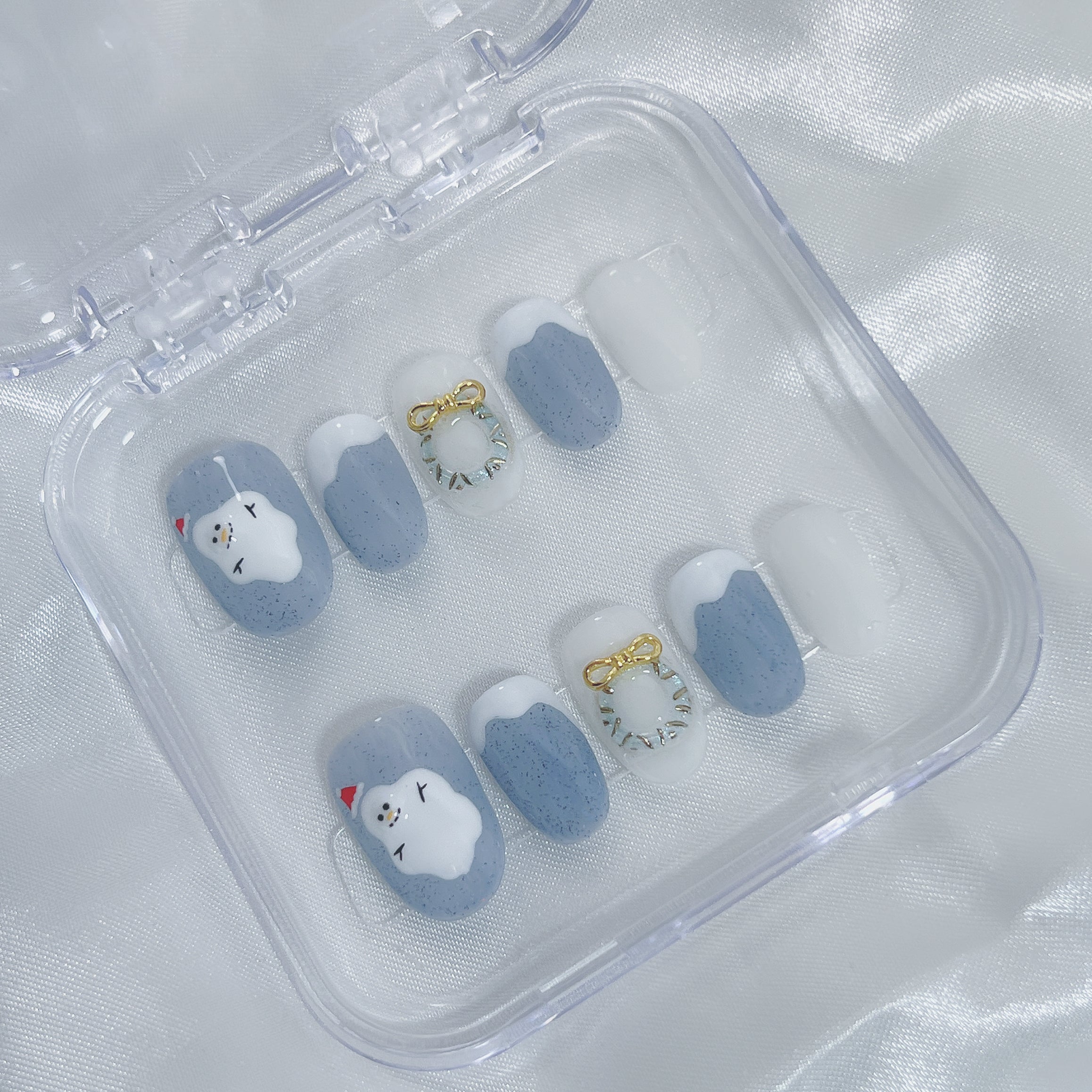 穿戴甲 聖誕節系列 C16 融化的雪人 Christmas press on nail