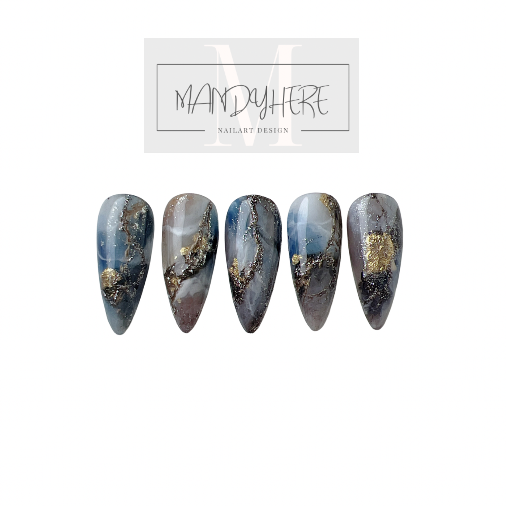 Marble｜Wave etched blue copper M03 