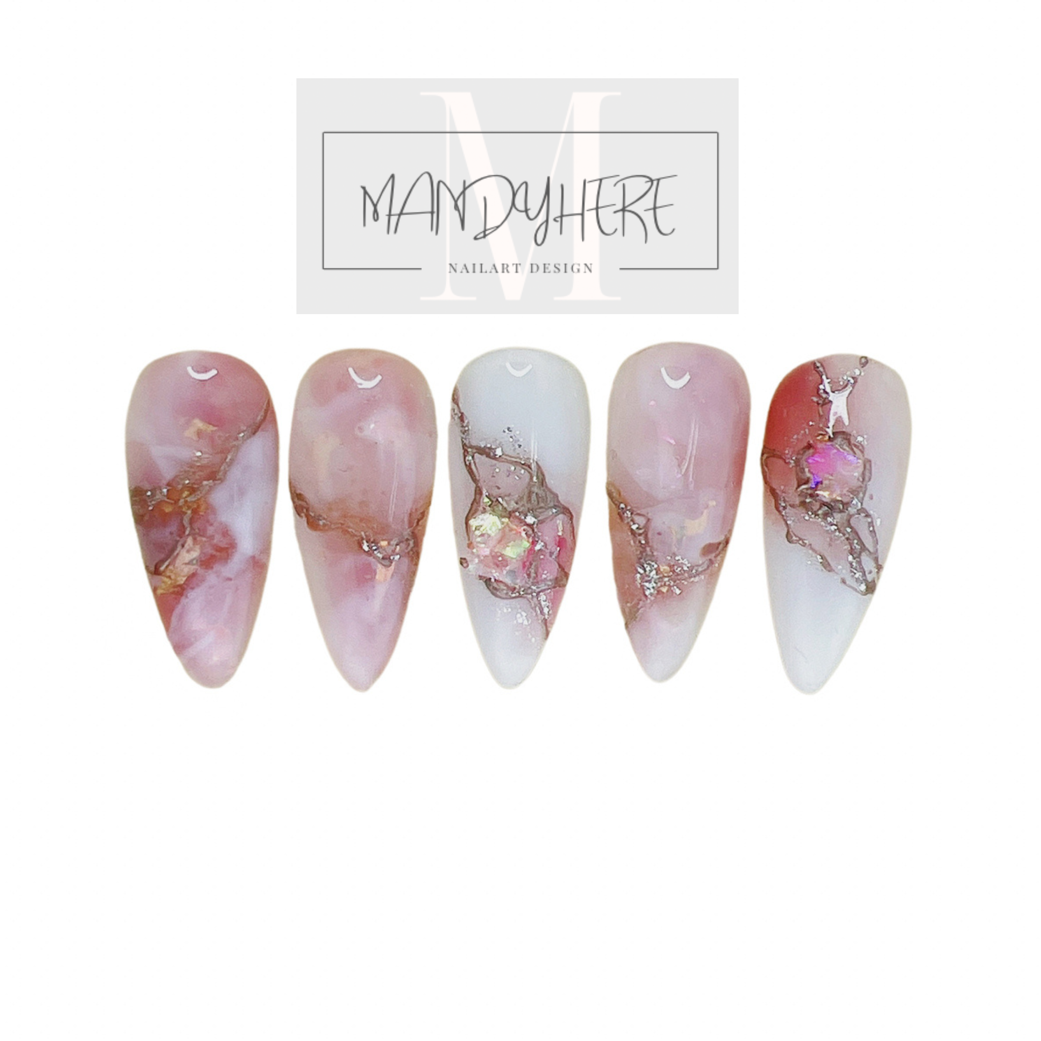 Marble｜Crack Strawberry Stone M05 